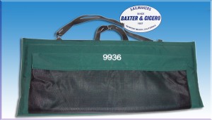 Padded Sunbrella bag for dinghy rudder and centerboard