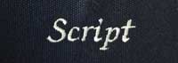 Script embroidery font